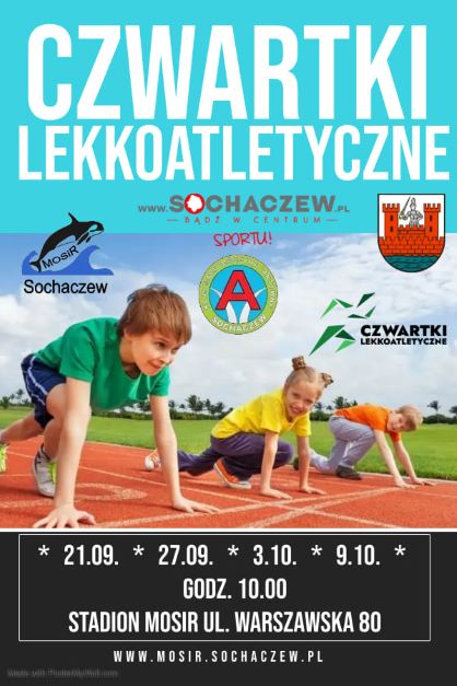 Plakat zapowiadający czwartki lekkoatletyczne