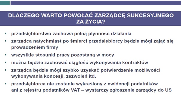 zdjęcie przedstawia informacje dotyczące Zarządcy Sukcesyjnego 