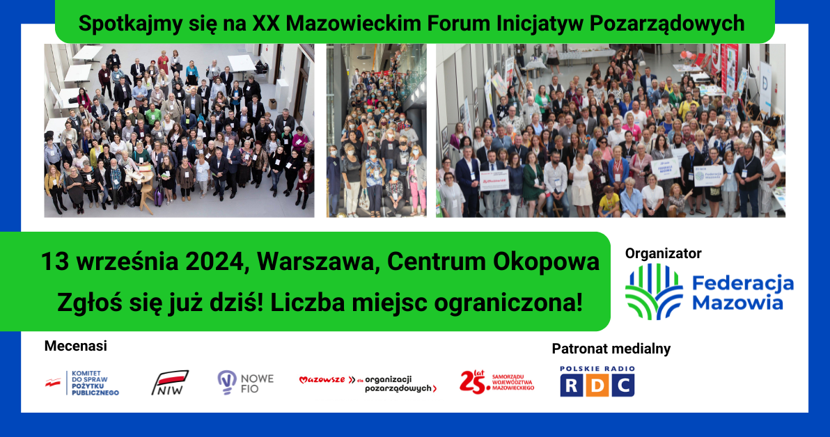 Zdjęcie do Zaproszenie dla NGO - Mazowieckie Forum Inicjatyw Pozarządowych