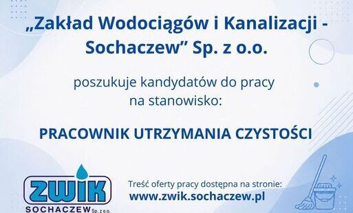 Zdjęcie do OFERTA PRACY - PRACOWNIK UTRZYMANIA CZYSTOŚCI&nbsp;