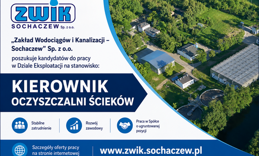 Zdjęcie do Oferta pracy - kierownik oczyszczalni ściek&oacute;w