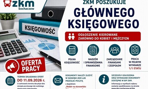 Zdjęcie do ZKM poszukuje gł&oacute;wnego księgowego