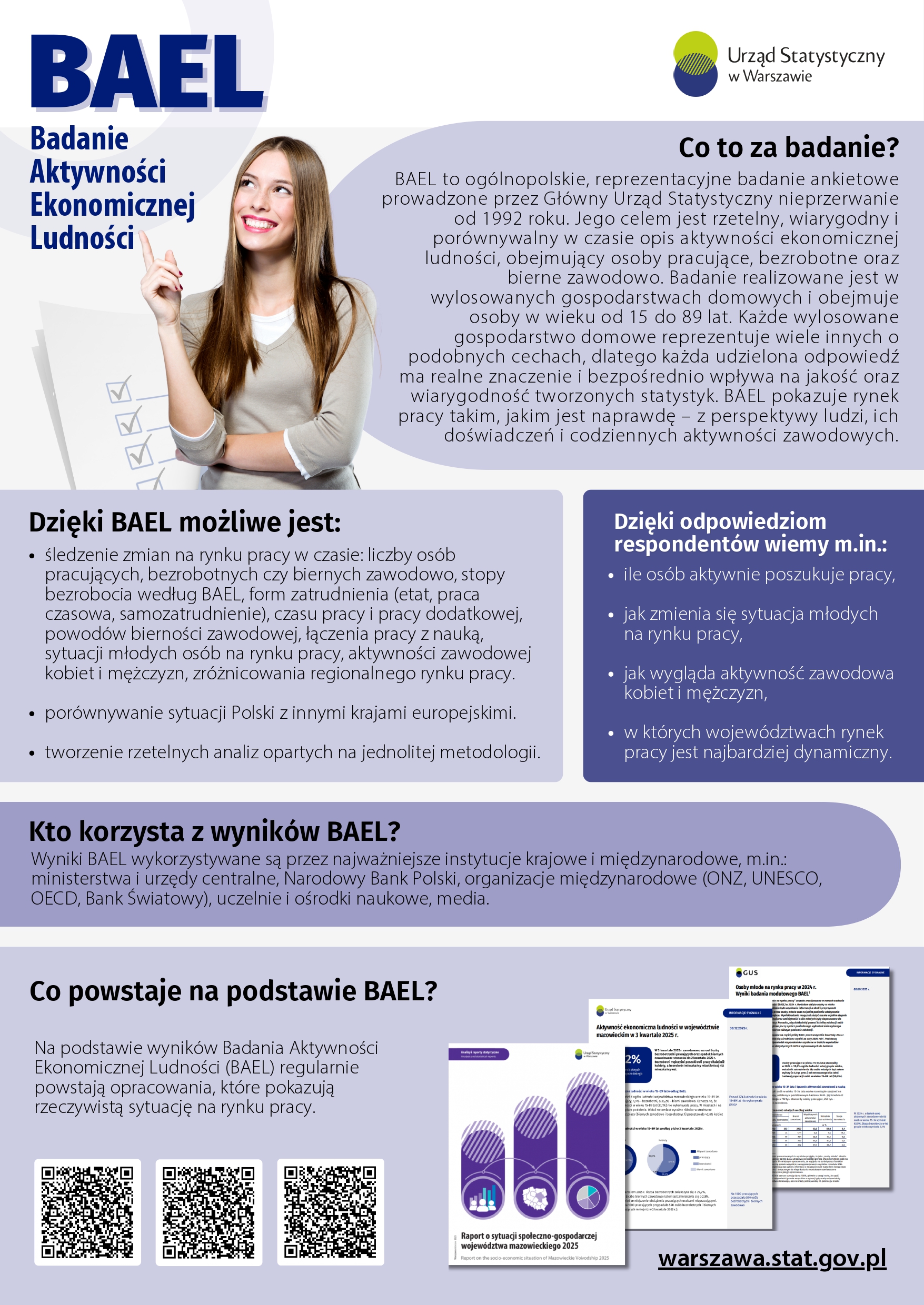 Ulotka informacyjna GUS dotycząca badania ankietowego aktywności ekonomicznej ludności