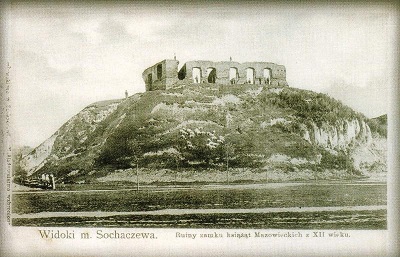 wzgórze zamkowe w Sochaczewie - pocztówka z lat 30.
